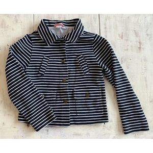 Petit Bateau Striped Button Up Coat Size 8